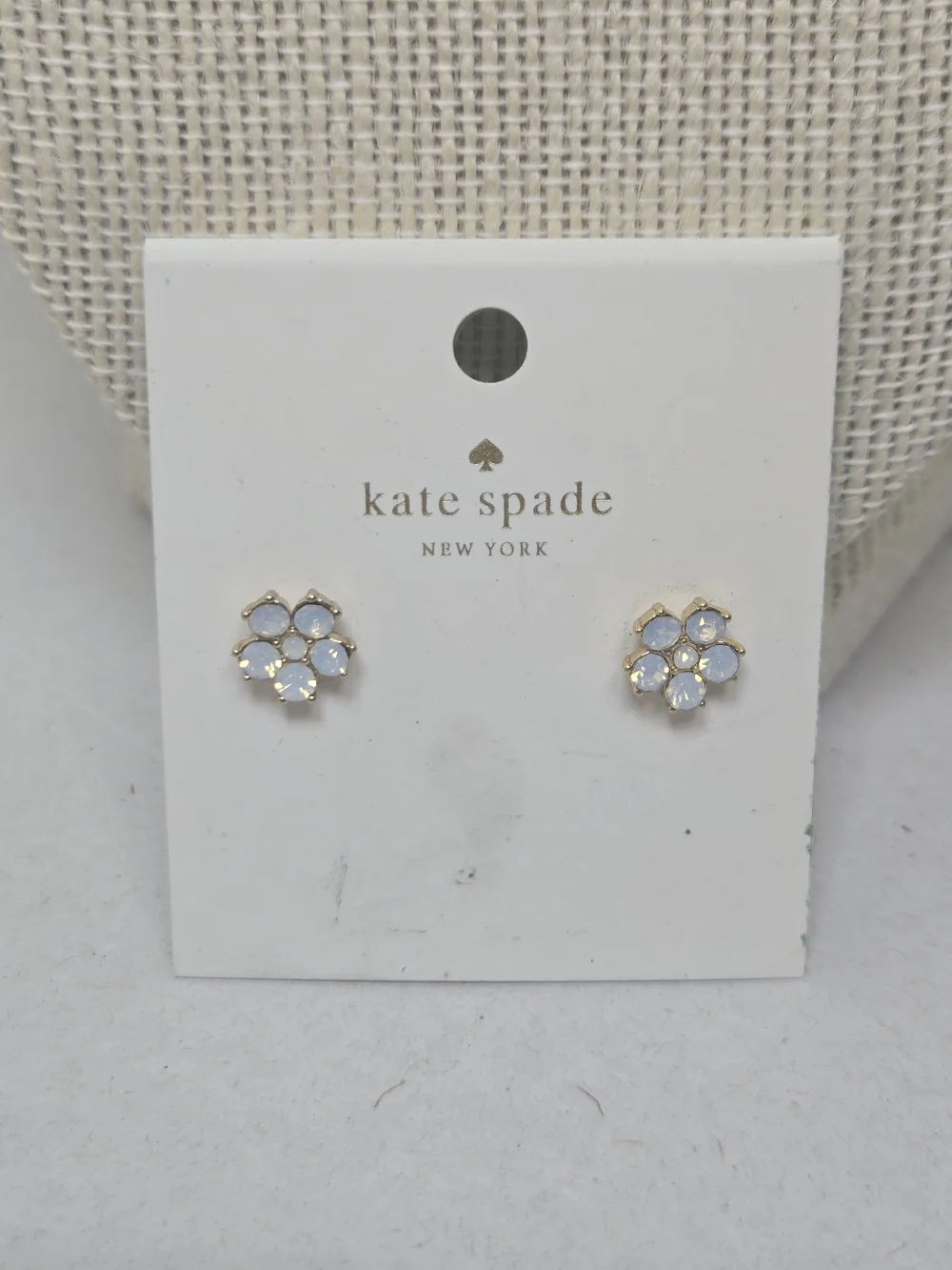 kate spade Gold-Tone Flower Stud Earrings with Pale Blue Opalescent Stones